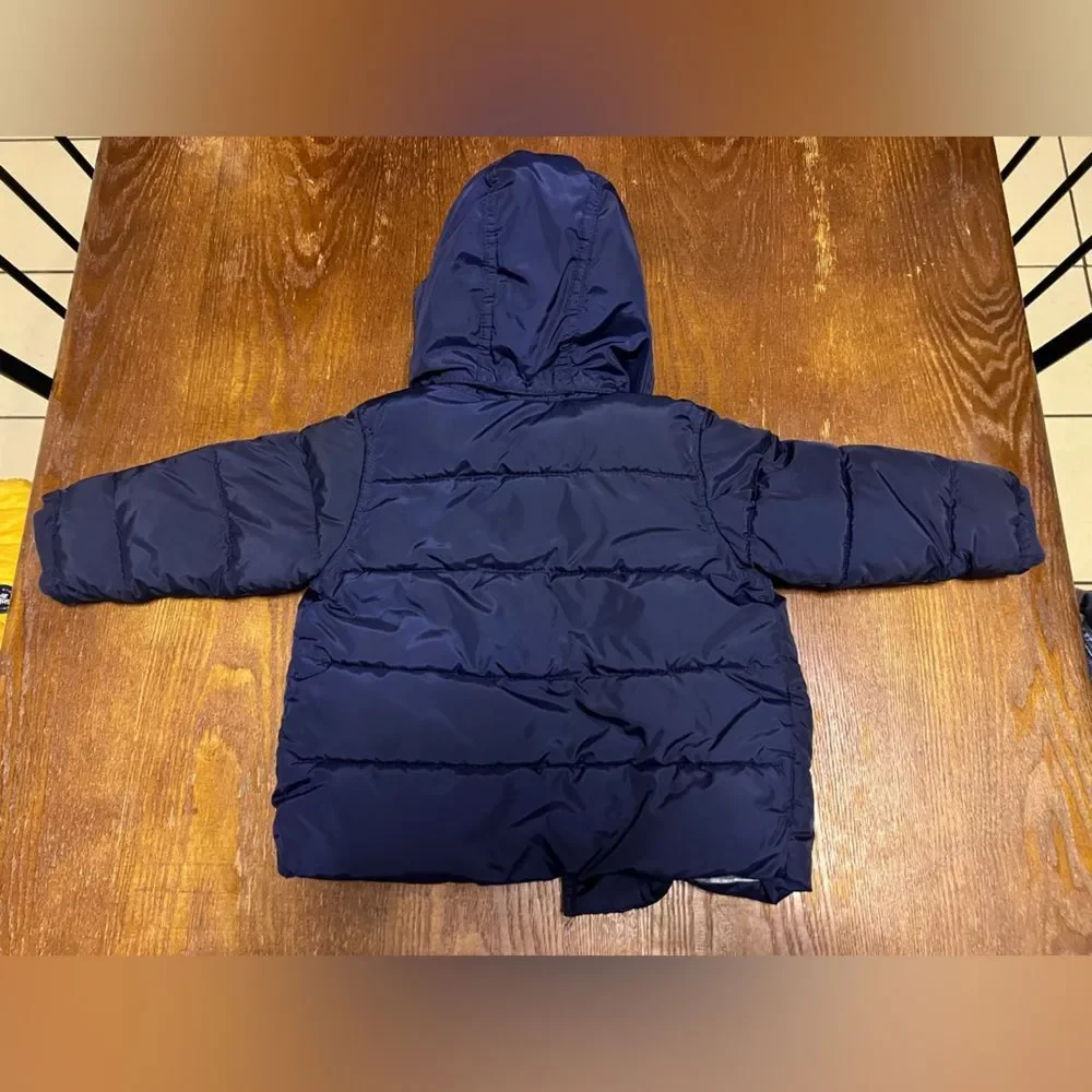 Baby Gap Dark Blue Winter Hooded Puffer Coat Outdoor Casual 12-18M